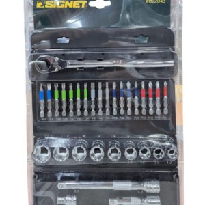 סט בוקסות D3/8 +ביטים + רצט  31 יח SIGNET