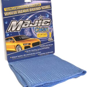 מגבת וופל כחולה לחלונות MAJIC Waffle Weave Drying Towel