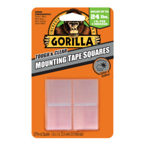 דבק דו צדדי ריבועים שקוף גורילה GORILLA TOUGH AND CLEAR MOUNTING TAPE SQUARES