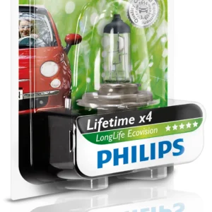 נורה 12V LongLife EcoVision H4 - בליסטר  PHILIPS