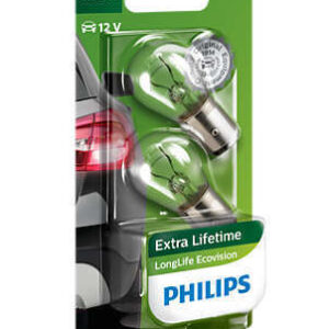 זוג נורות שני מגעים בליסטר P21/5W חברת PHILIPS LL