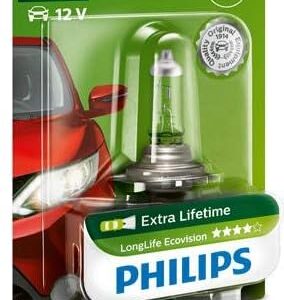נורה 12V LongLife EcoVision H7 - בליסטר  PHILIPS