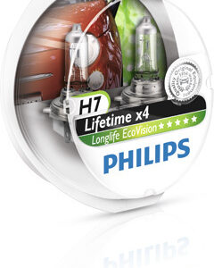נורה 12V LongLife EcoVision H7 - בליסטר זוג נורות PHILIPS