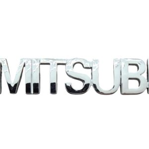 סמל מיצובישי כיתוב MITSUBISHI עם סמל אדום 148 מ"מ