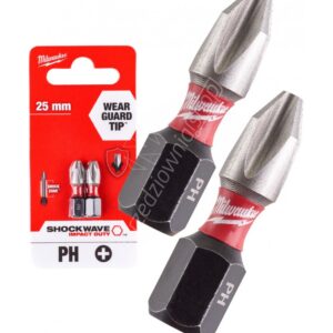 זוג ביטים פיליפס MILWAUKEE SHOCKWAVE IMPACT DUTY PH2