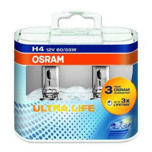 זוג נורות OSRAM ULTRA LIFE H4 פי 3 חיים