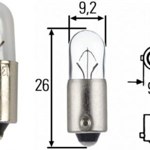 נורה BLICK 4W 12V T4W ביונט פינים מקבילים