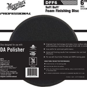ספוג שחור לווקס Meguiar's DFF6 6" Soft Buff DA (Dual Action) Foam Finishing Disc