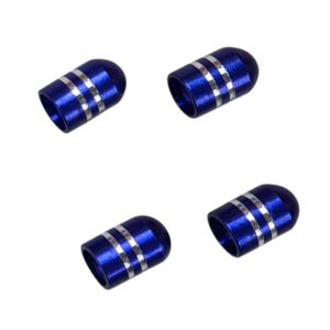 מכסה ונטיל אלומיניום כחול עם פסים (4 יח')