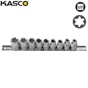סט 9 בוקסות E פס מתכת הינע “KASCO 1/2