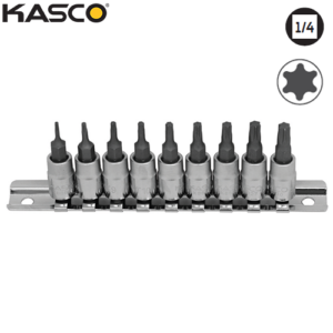 סט 9 בוקסות TORX פס מתכת הינע “1/4 KASCO