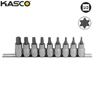 סט 9 בוקסות TORX פס מתכת הינע “1/2 KASCO