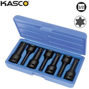 סט 7 בוקסות TORX שחורות הינע "1/2 KASCO