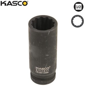 בוקסה שחורה עמוקה 12 פינות הינע “1/2  19 מ"מ KASCO