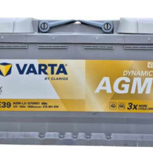 מצבר VARTA עם 24 חודשי אחריות 70 אמפר START STOP AGM E39 (ללא הרכבה)