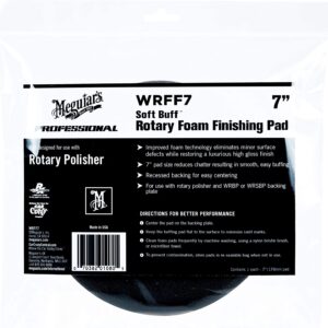 פד ספוג פיניש/ווקס למלטשת רוטורית Meguiar's WRFF7 Soft Buff 7" Rotary Foam Finishing Pad